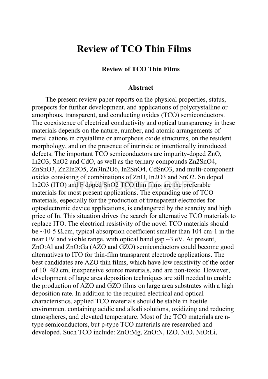 Review of TCO Thin Films.docx