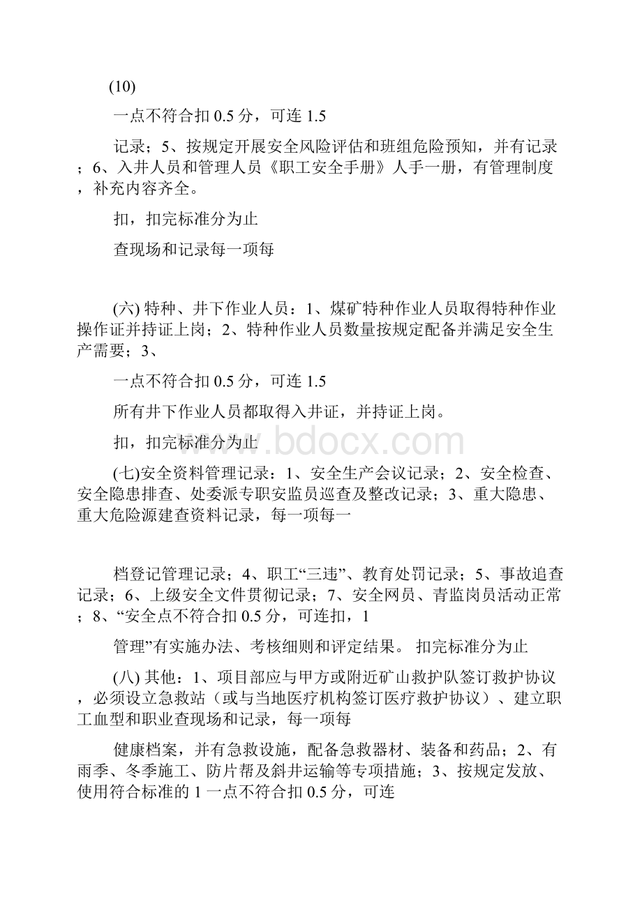 斜井施工安全质量标准化标准及考核评分表001doc.docx_第3页