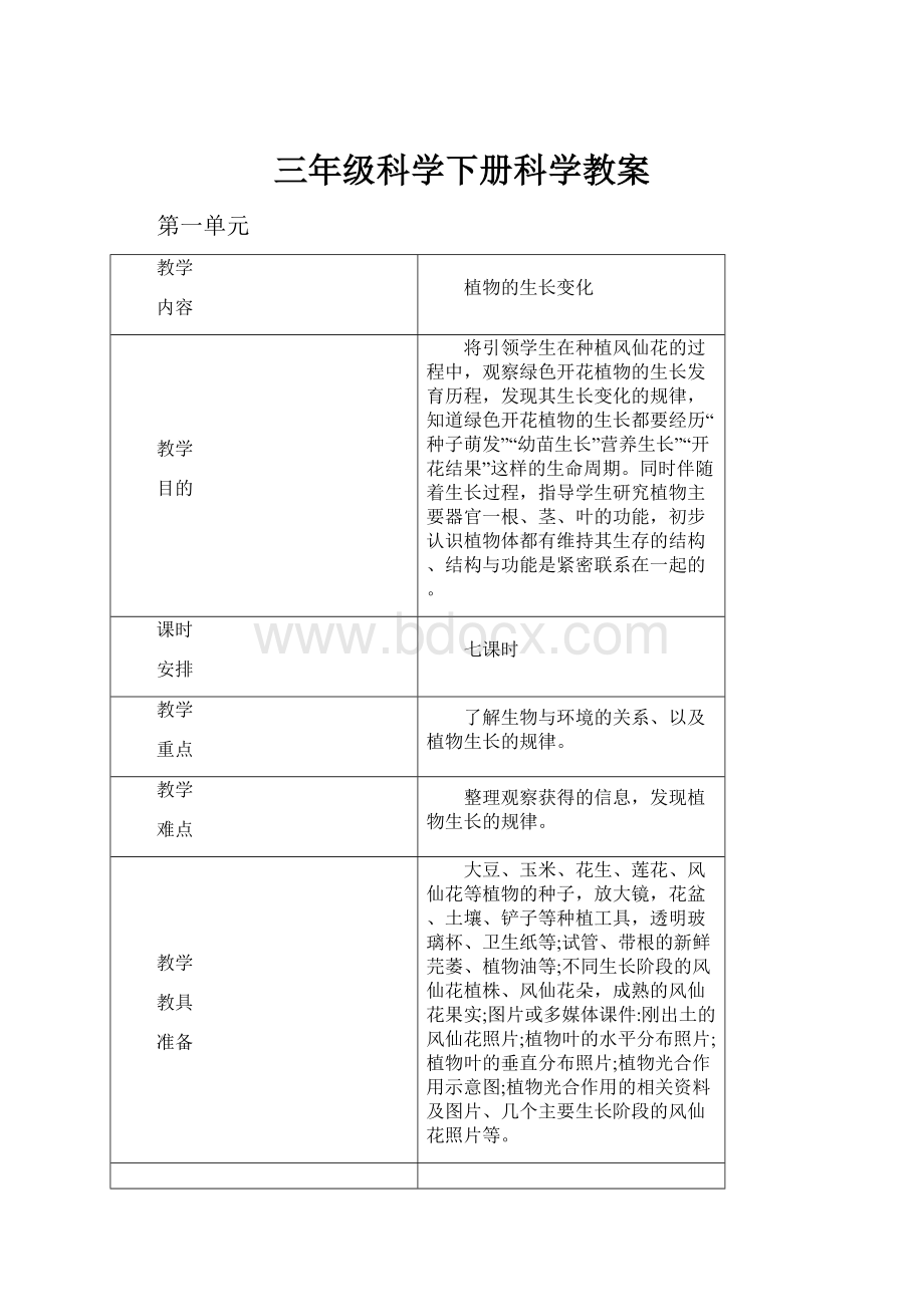 三年级科学下册科学教案.docx_第1页