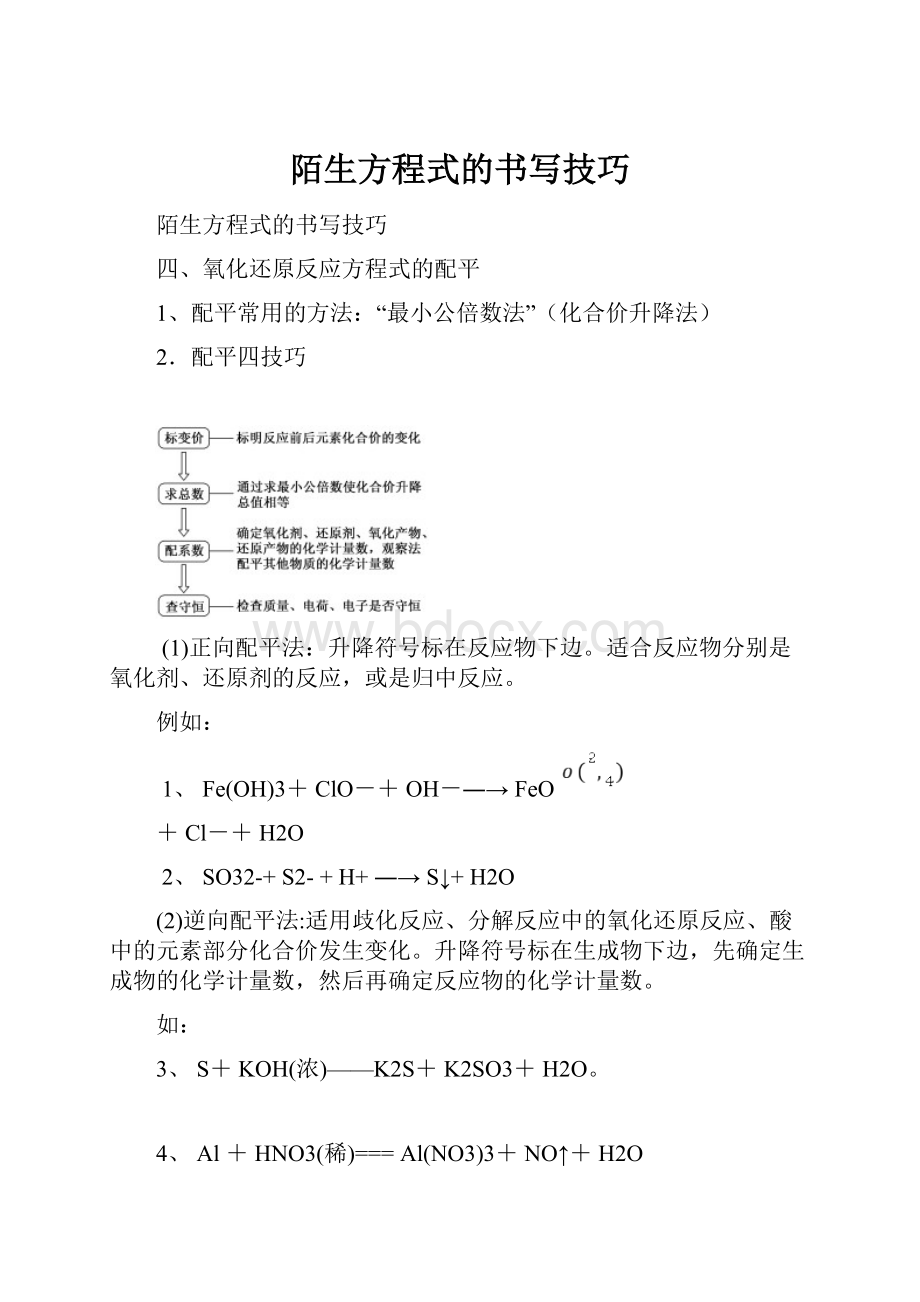 陌生方程式的书写技巧.docx_第1页