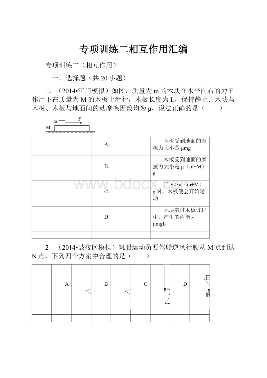 专项训练二相互作用汇编.docx