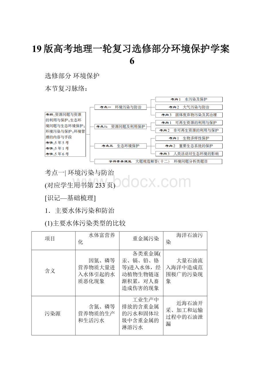 19版高考地理一轮复习选修部分环境保护学案6.docx_第1页