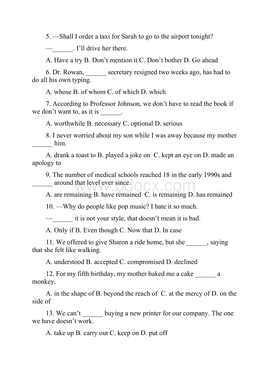 普通高等学校招生全国统一考试英语 天津卷精编打印版 9.docx_第3页