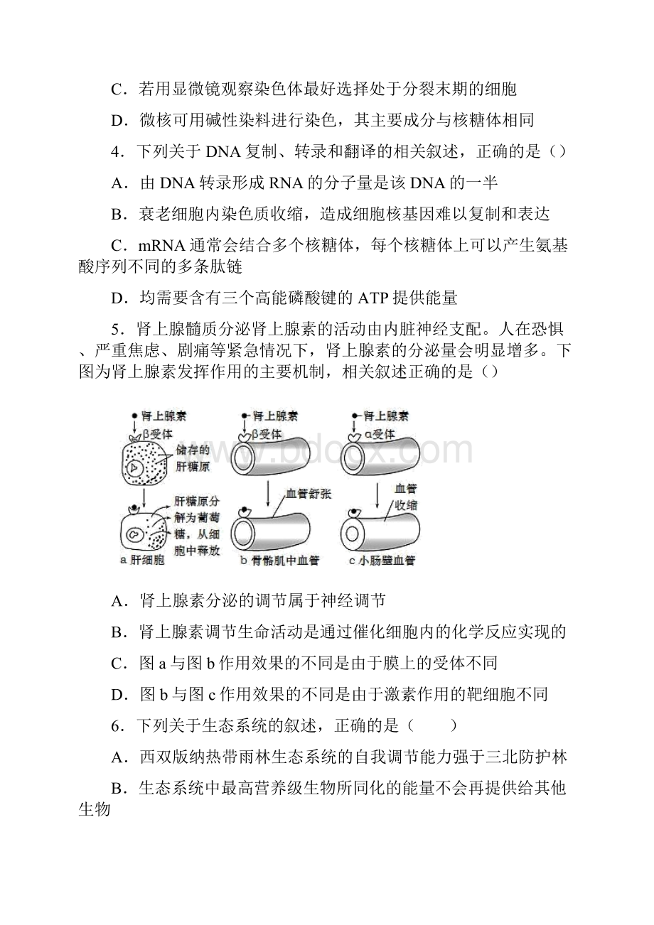 届内蒙古通辽市高三增分训练三理综生物试题.docx_第2页