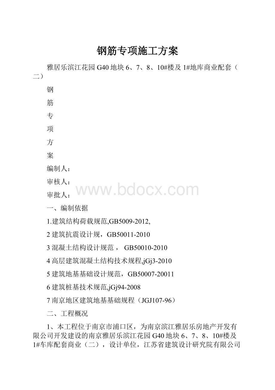 钢筋专项施工方案.docx