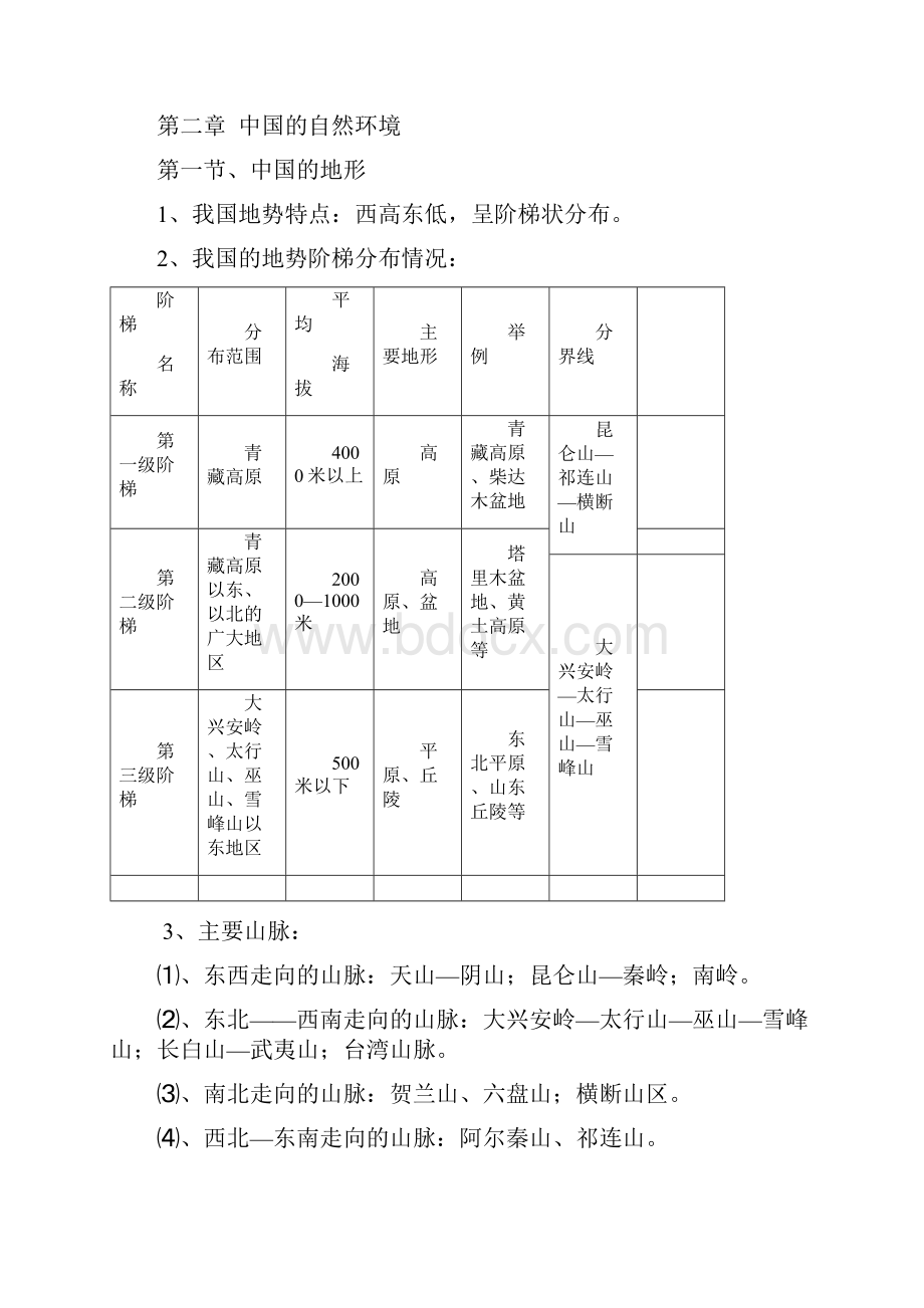 初二地理会考总复习知识要点湘教版.docx_第3页