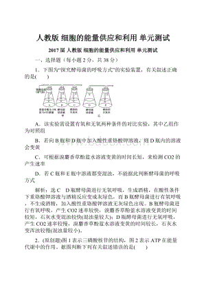 人教版 细胞的能量供应和利用单元测试.docx