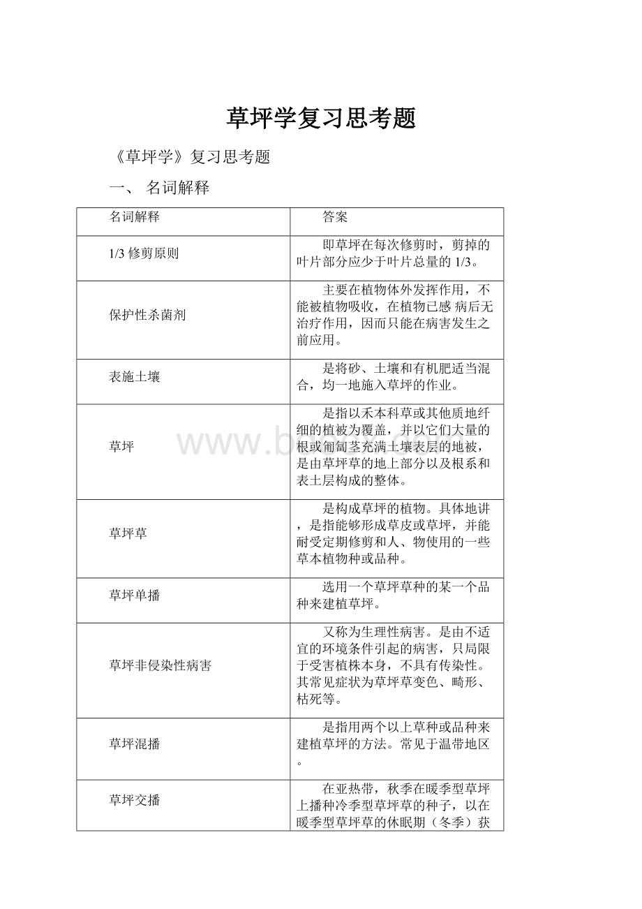 草坪学复习思考题.docx