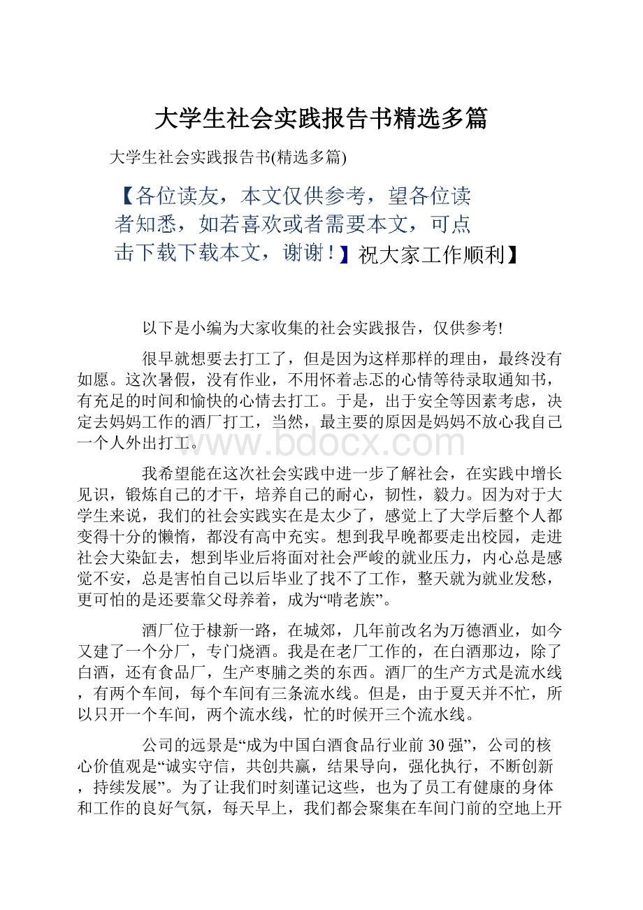 大学生社会实践报告书精选多篇.docx