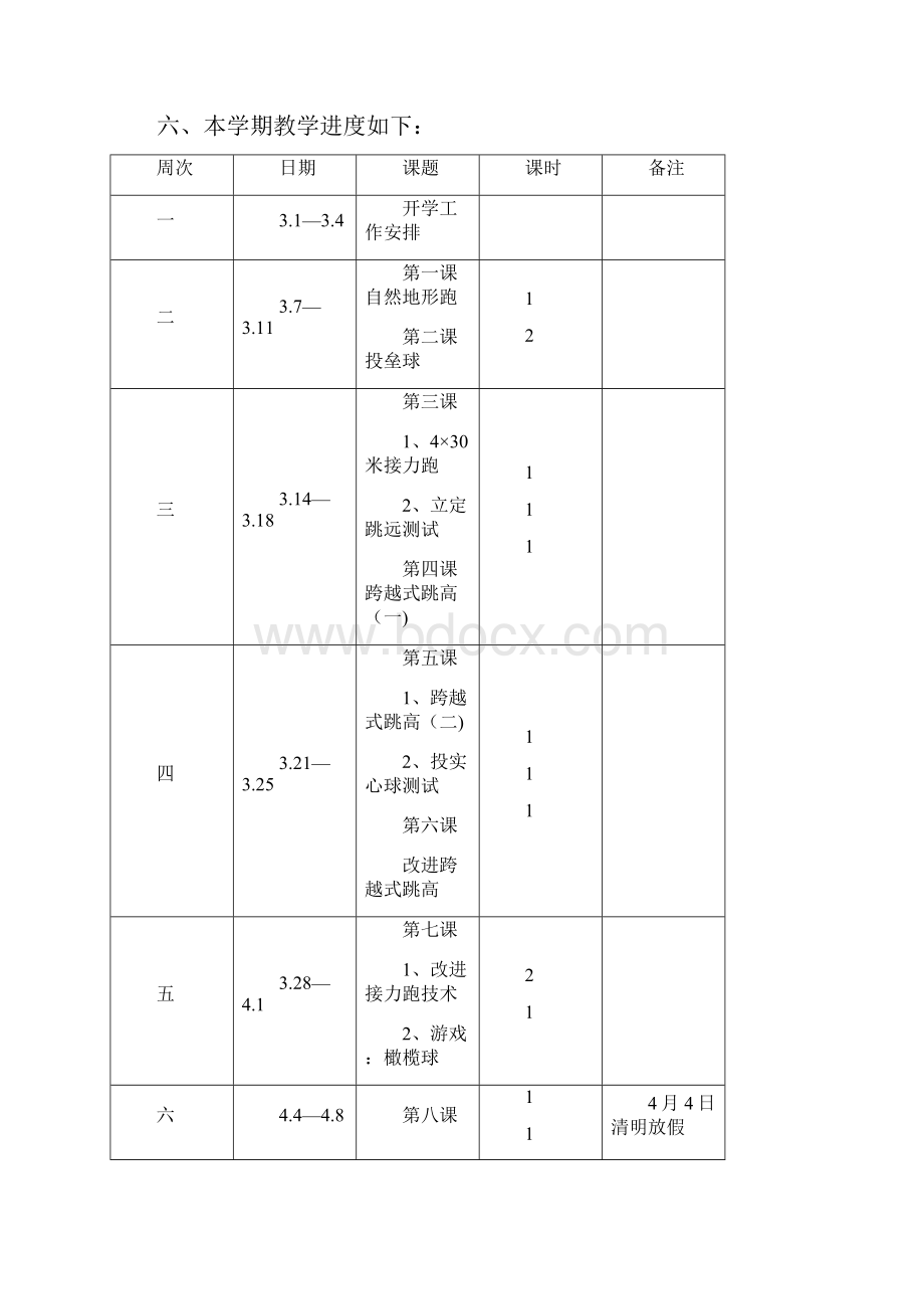 小学五年级体育教学计划和全册教案.docx_第3页