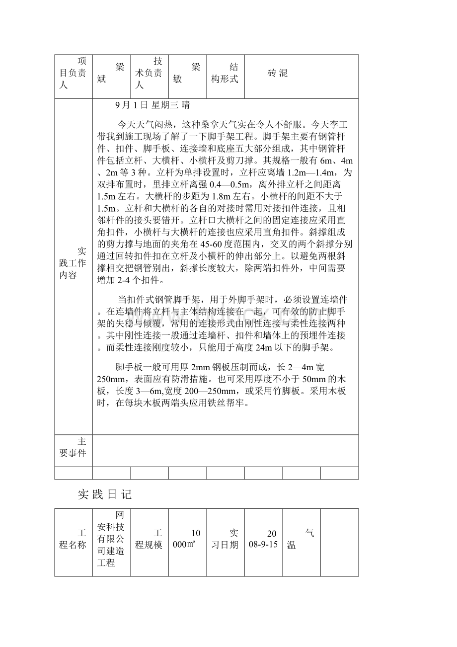 给建筑行业的同学的福利建筑施工实习日记.docx_第3页