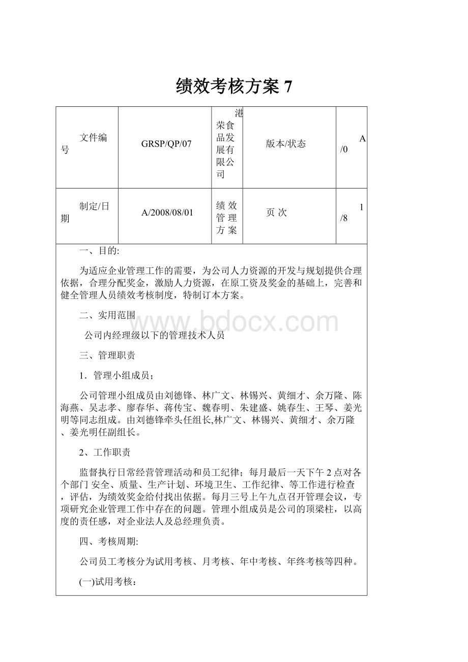 绩效考核方案7.docx