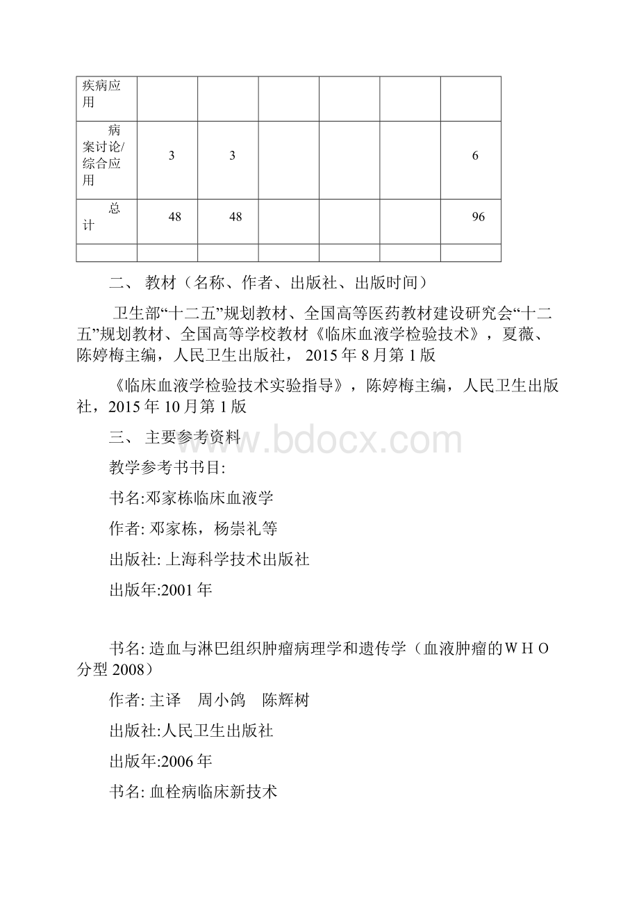 四川大学华西临床医学院临床血液学检验技术教学大纲适用专业.docx_第3页