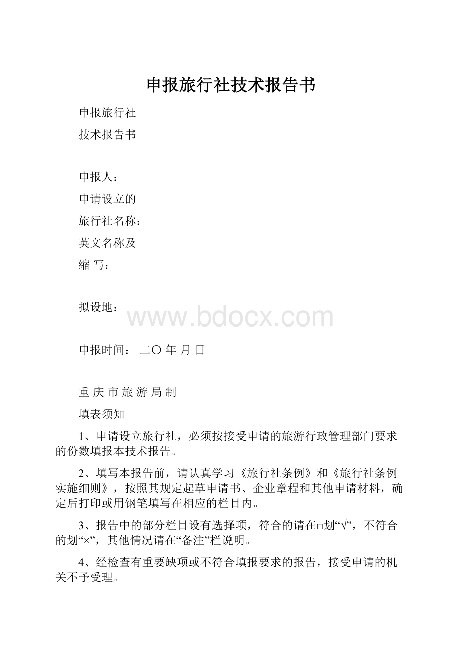 申报旅行社技术报告书.docx_第1页