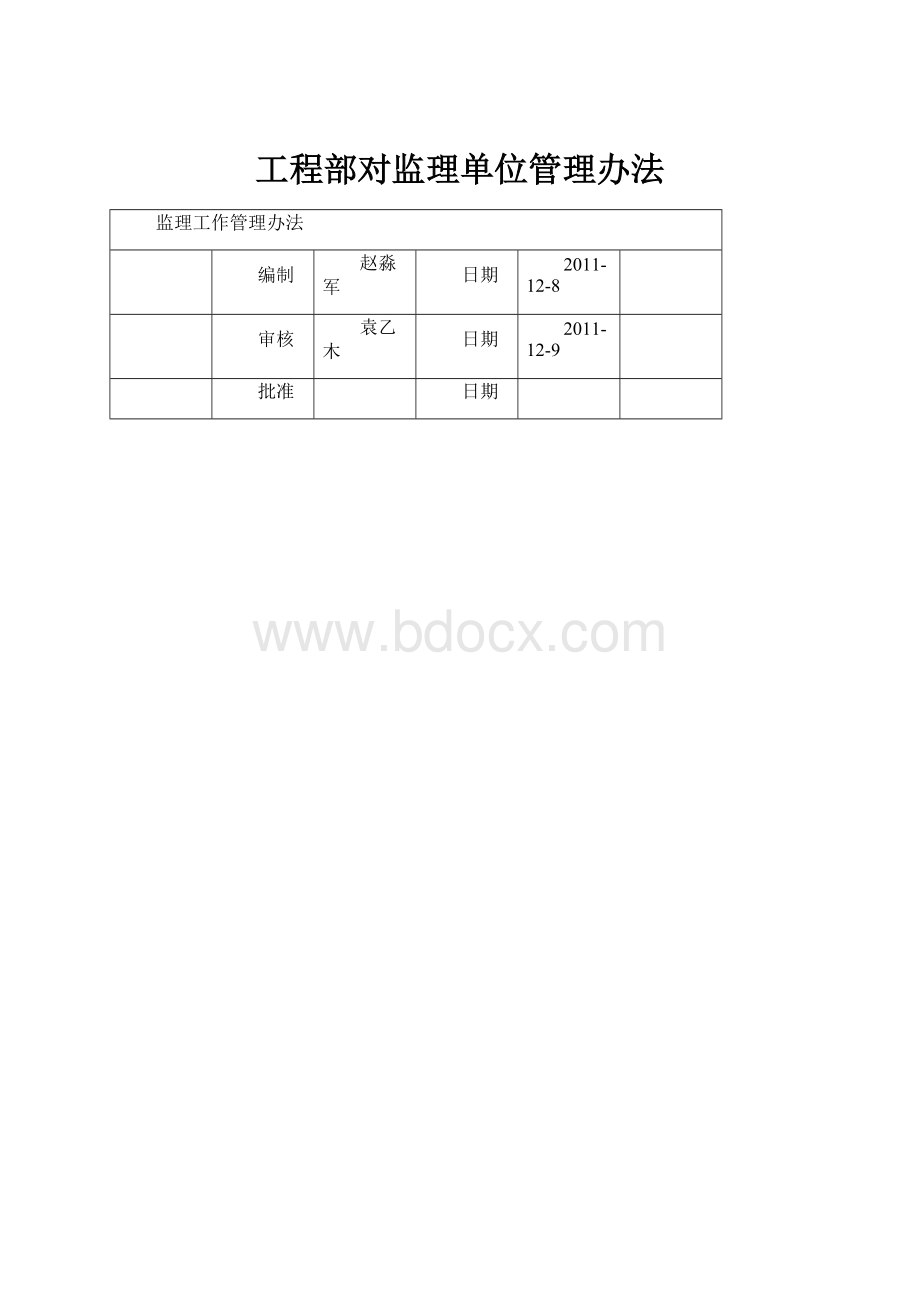 工程部对监理单位管理办法.docx_第1页