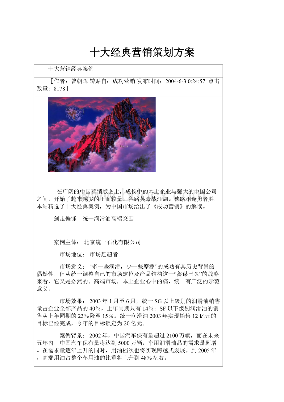 十大经典营销策划方案.docx