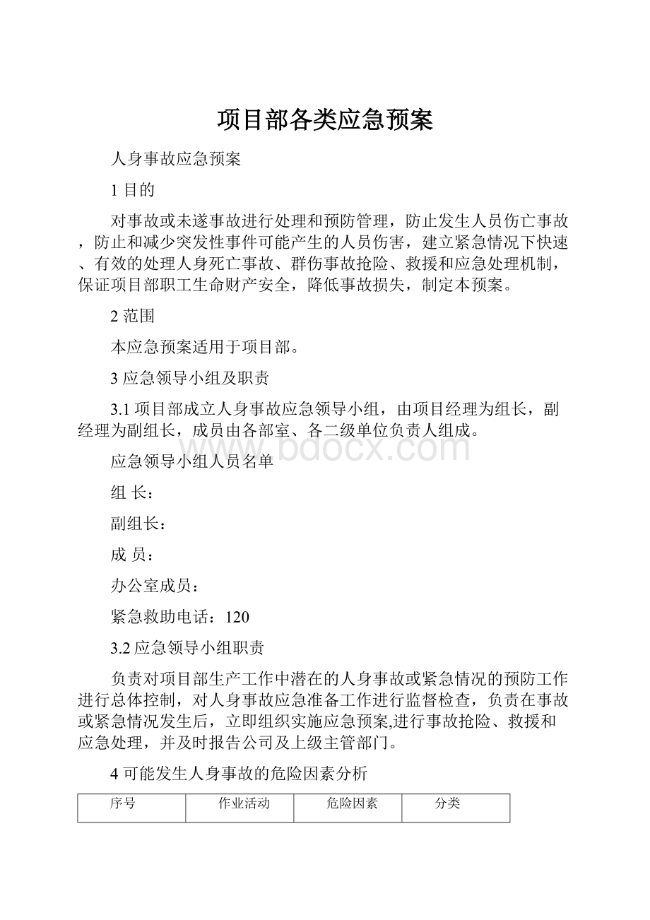 项目部各类应急预案.docx