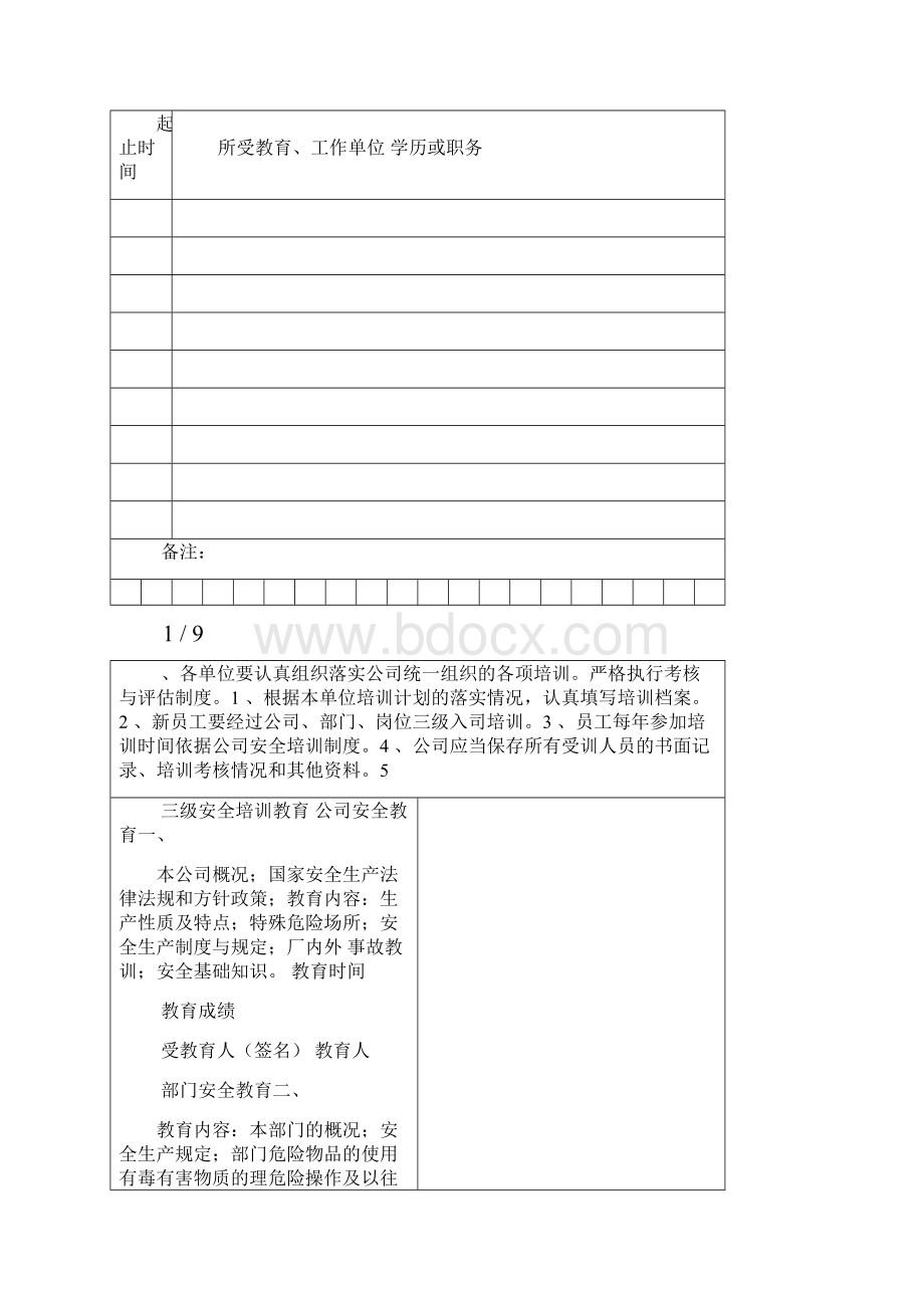 企业职工安全教育培训档案模板.docx_第2页