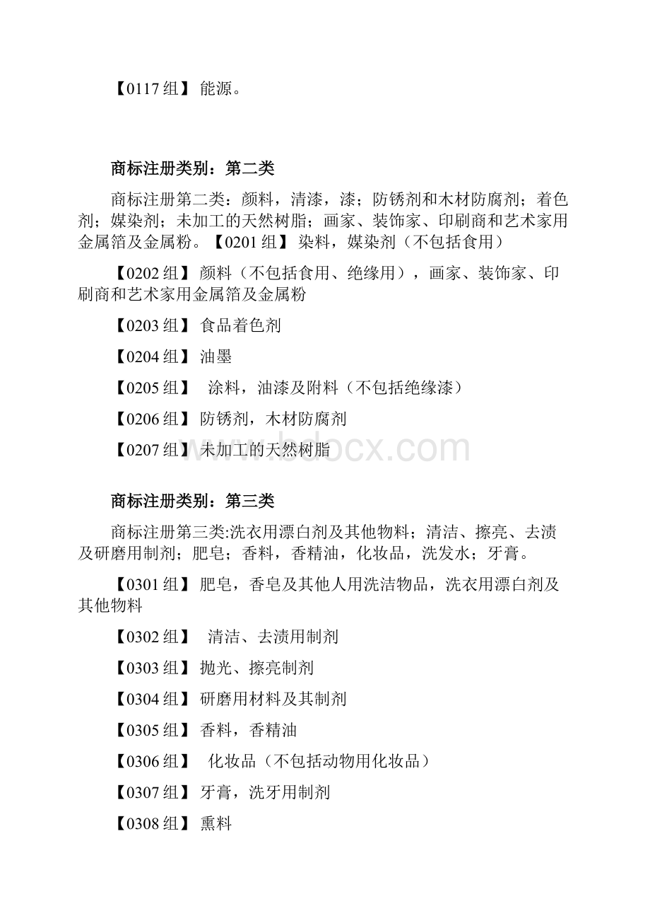 中国商标总局商标注册类别公示版.docx_第2页