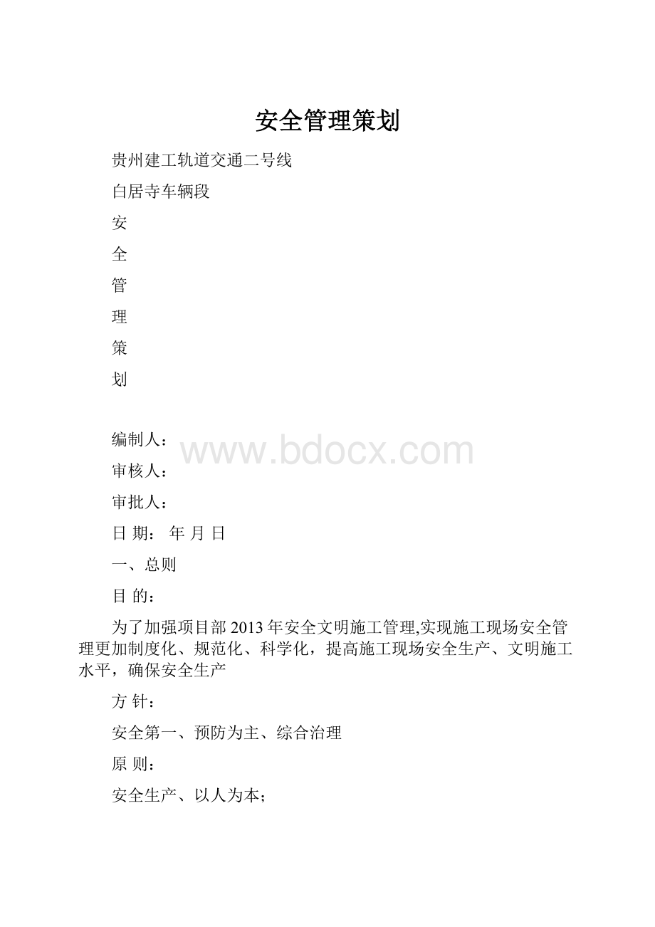 安全管理策划.docx_第1页