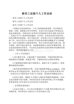 新员工定级个人工作总结.docx