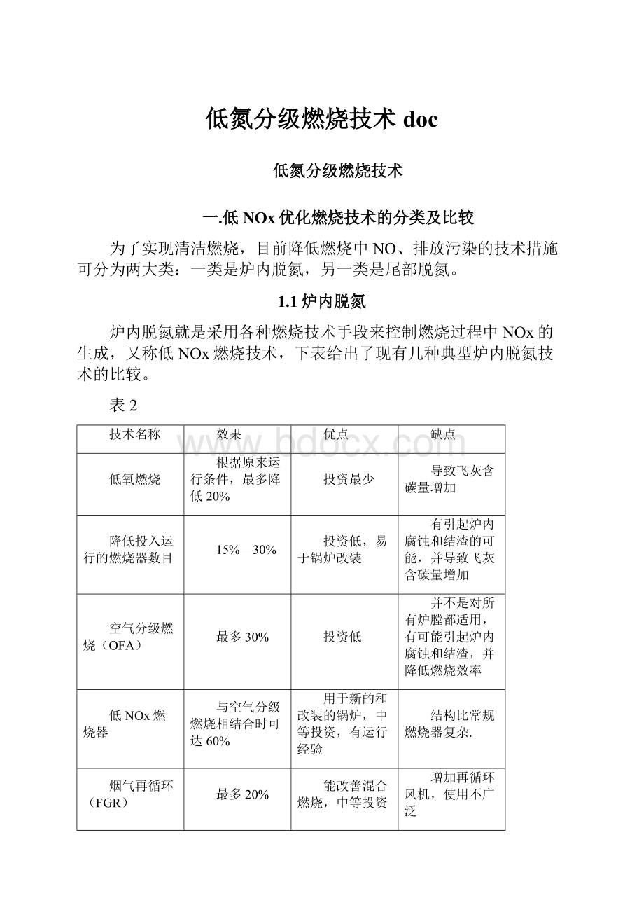 低氮分级燃烧技术doc.docx_第1页