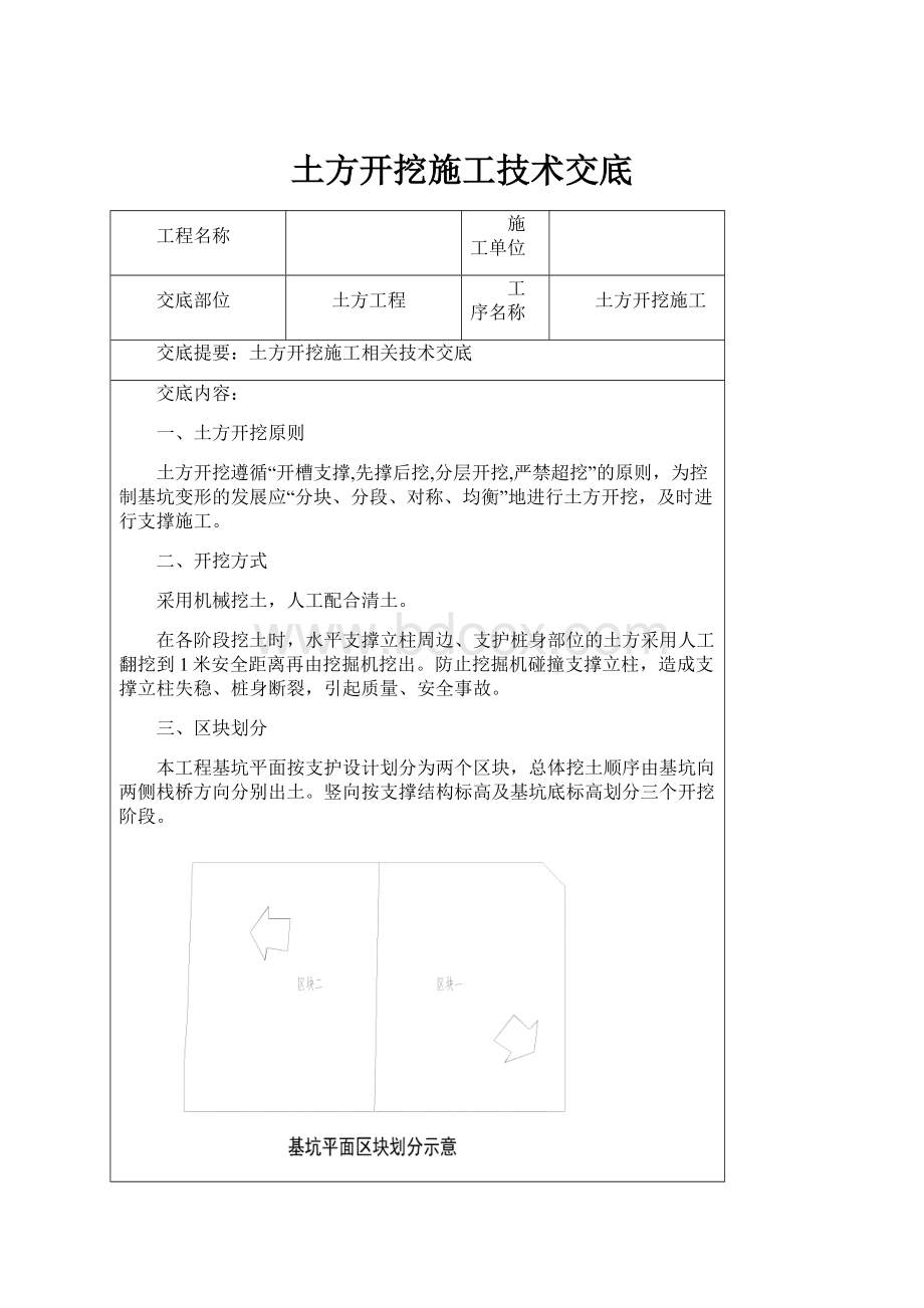 土方开挖施工技术交底.docx