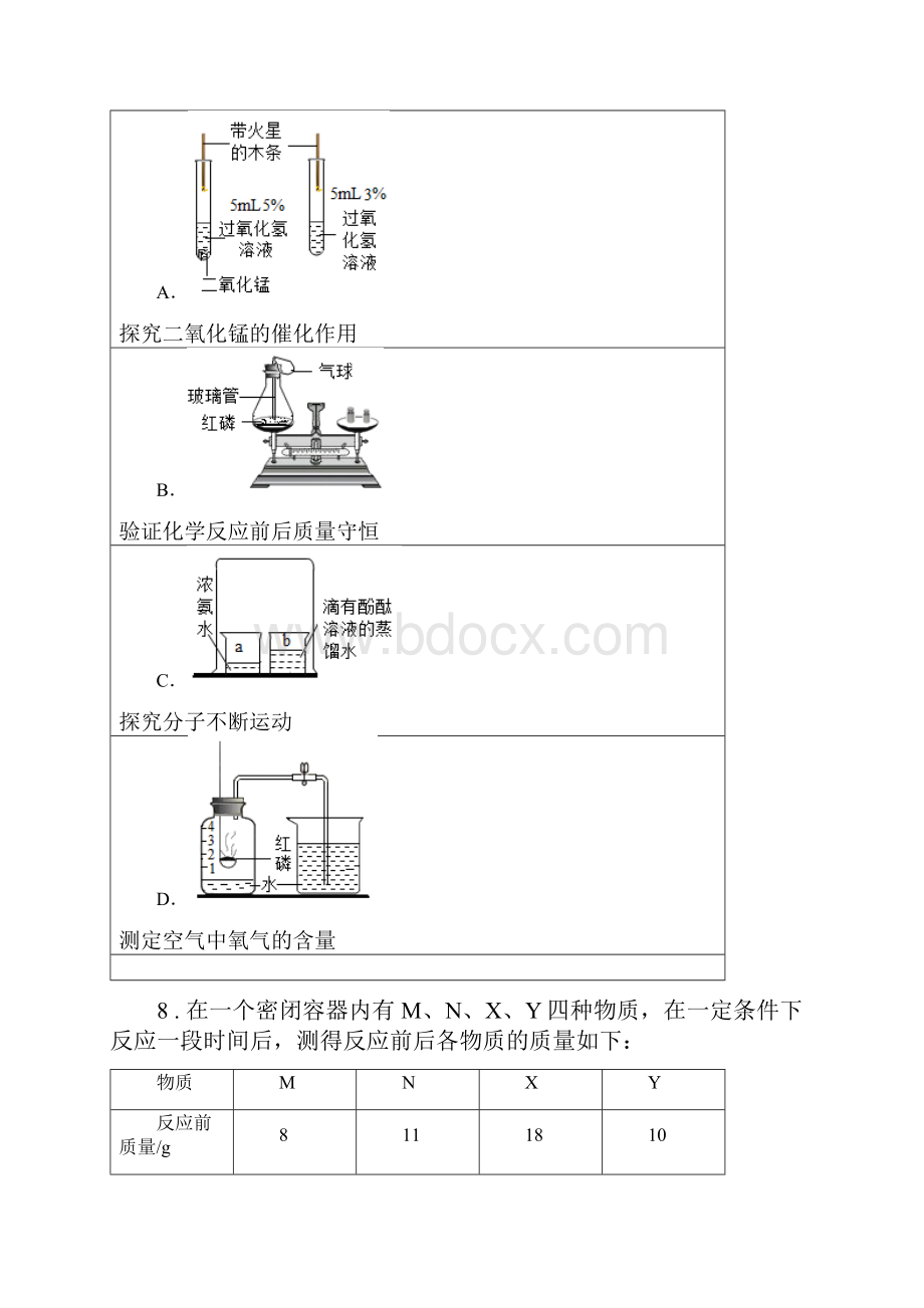 九年级上学期期末中招第一次模拟化学试题.docx_第3页