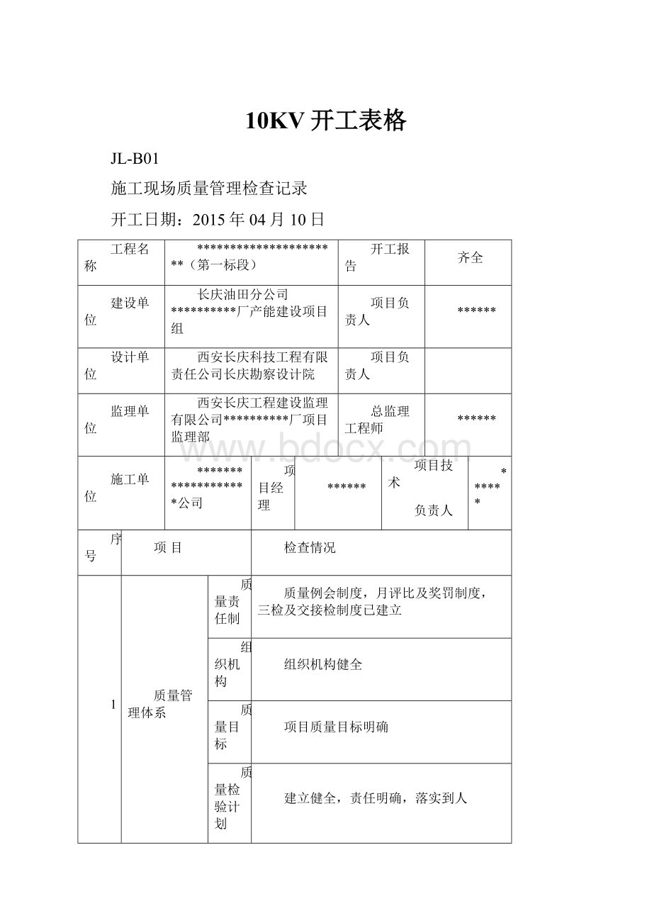 10KV开工表格.docx