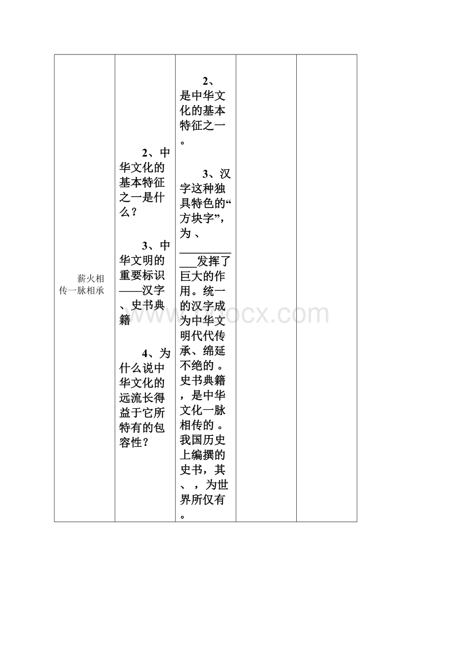 精品新人教版必修三高中政治第3单元第6课第1框源远流长的中华文化教材分析与导入设计1.docx_第3页