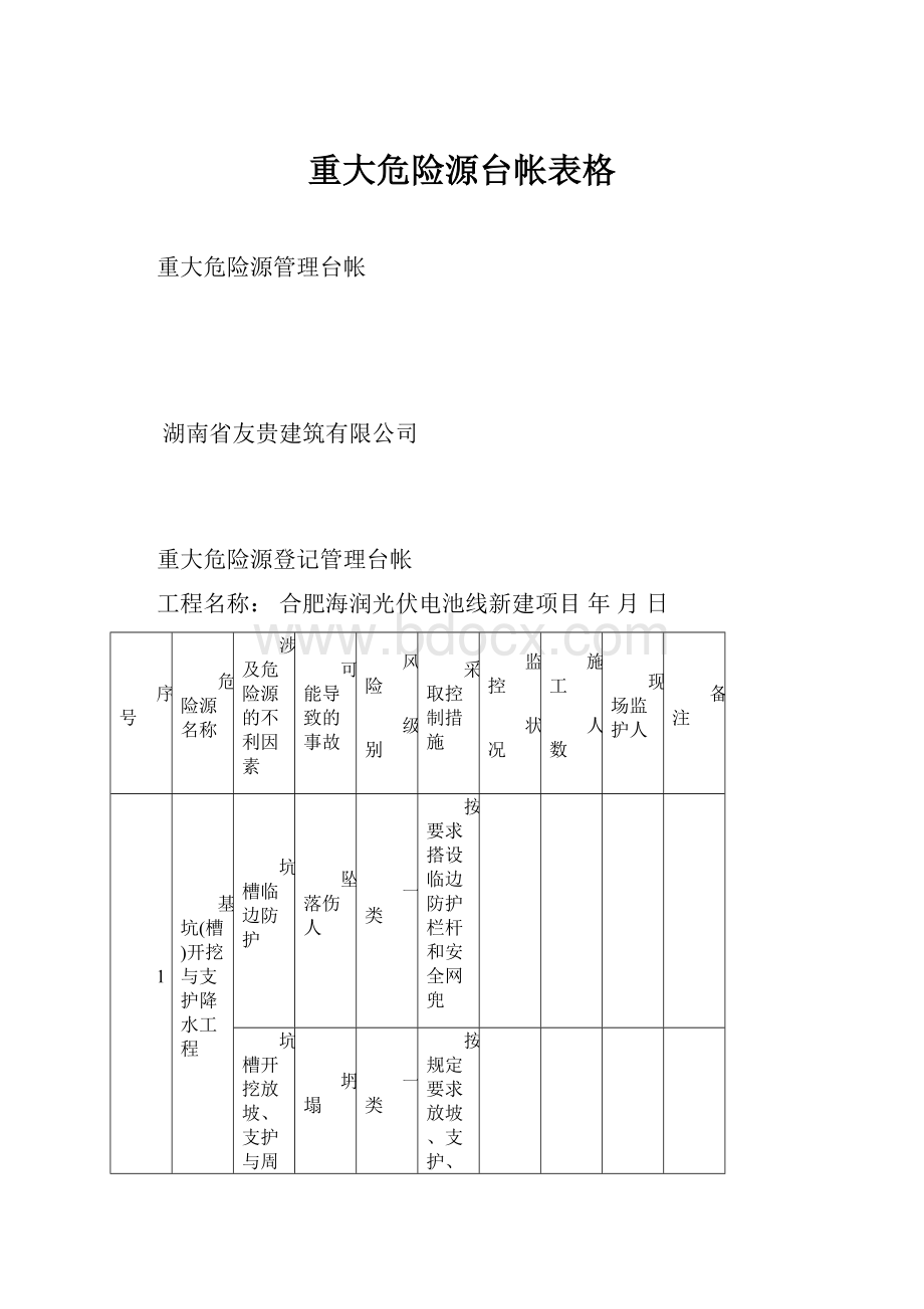 重大危险源台帐表格.docx