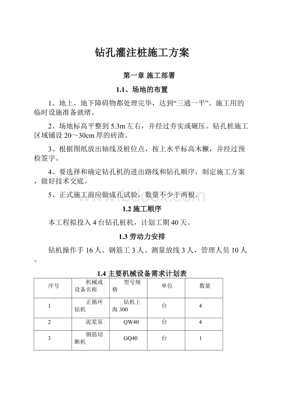 钻孔灌注桩施工方案.docx_第1页