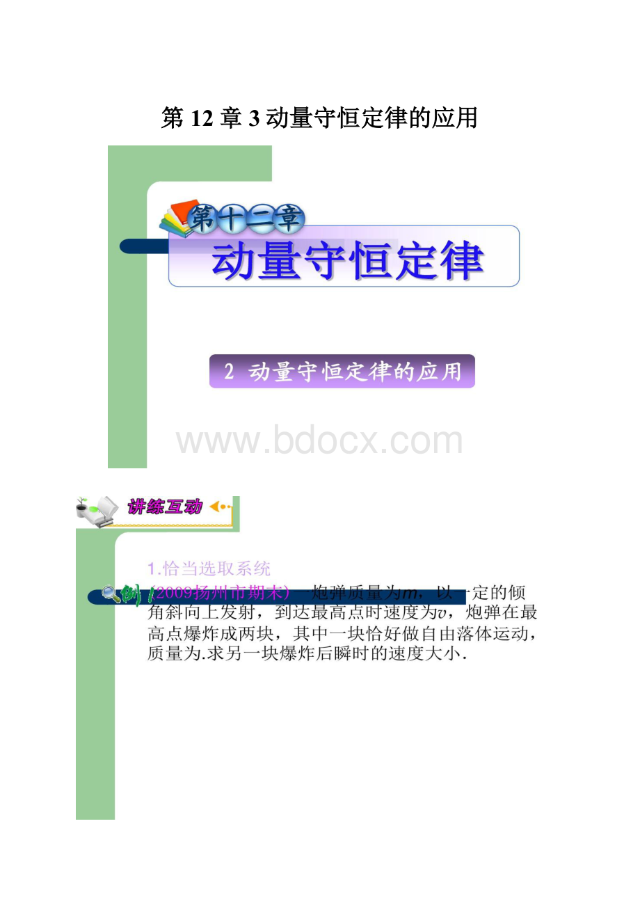 第12章3动量守恒定律的应用.docx