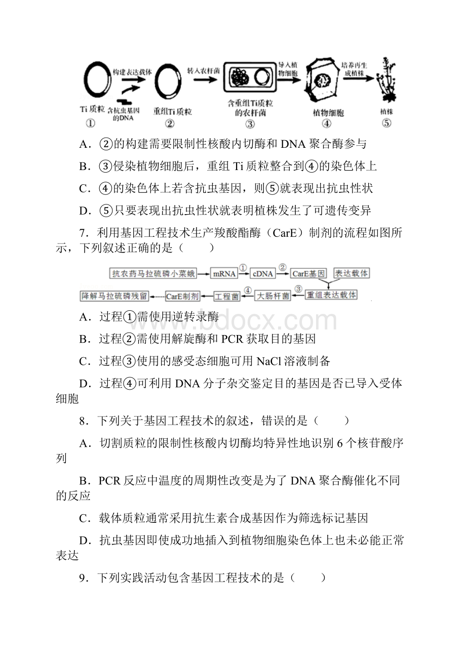 高考生物 基因工程的基本操作程序试题 新人教版3 精品.docx_第3页