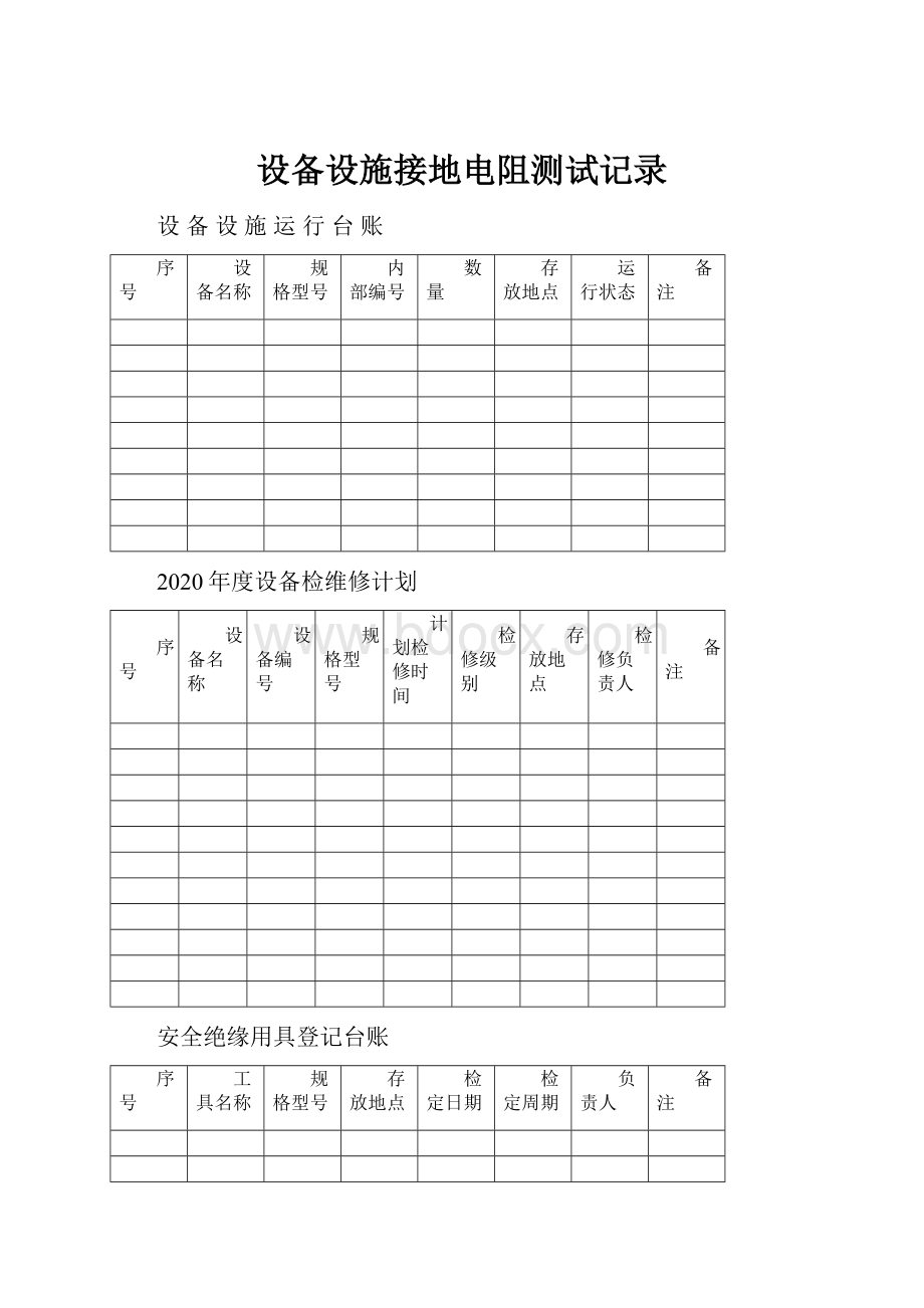 设备设施接地电阻测试记录.docx_第1页