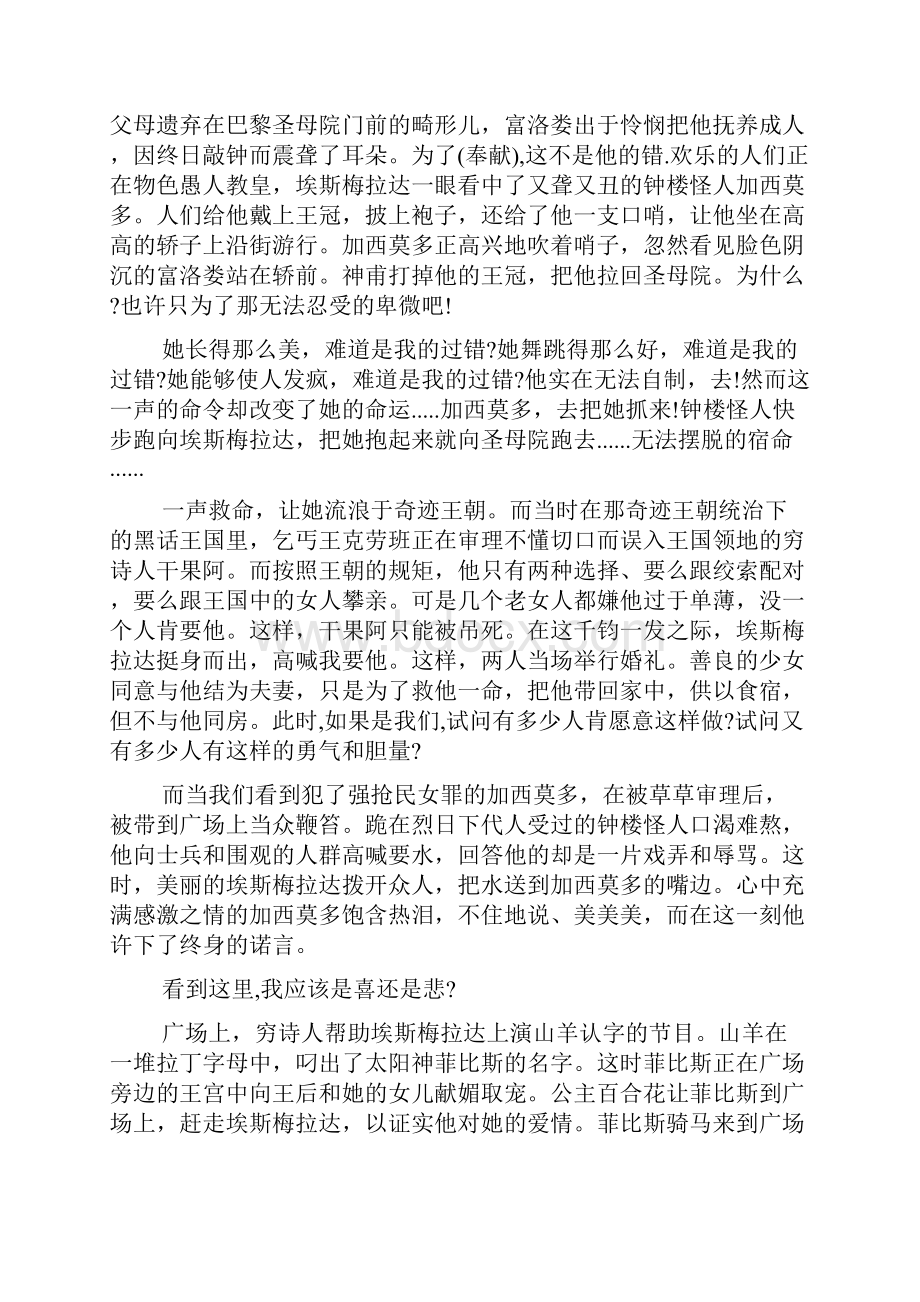 4000字巴黎圣母院读书心得.docx_第2页