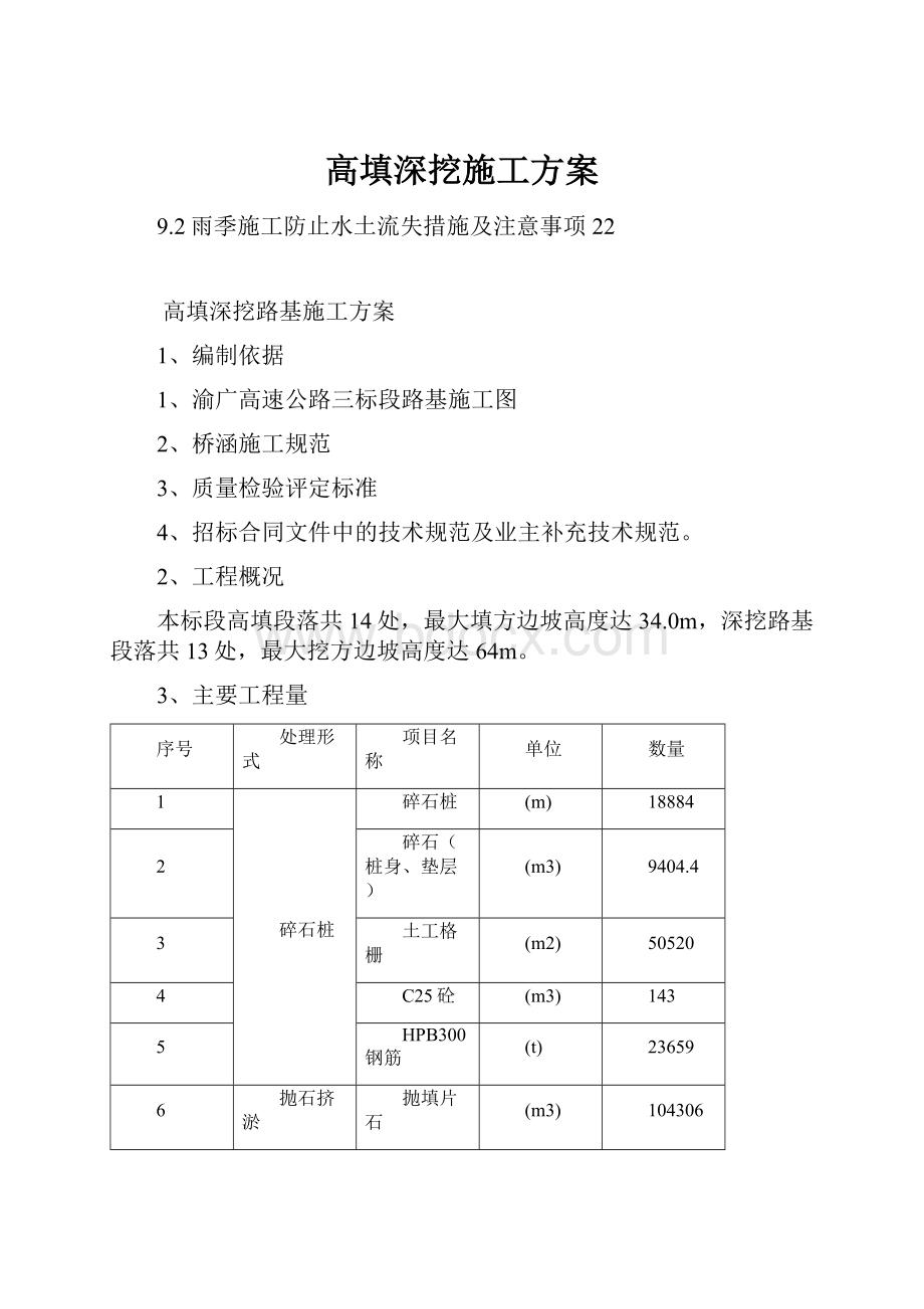 高填深挖施工方案.docx_第1页