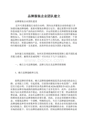 品牌服装企业团队建立.docx