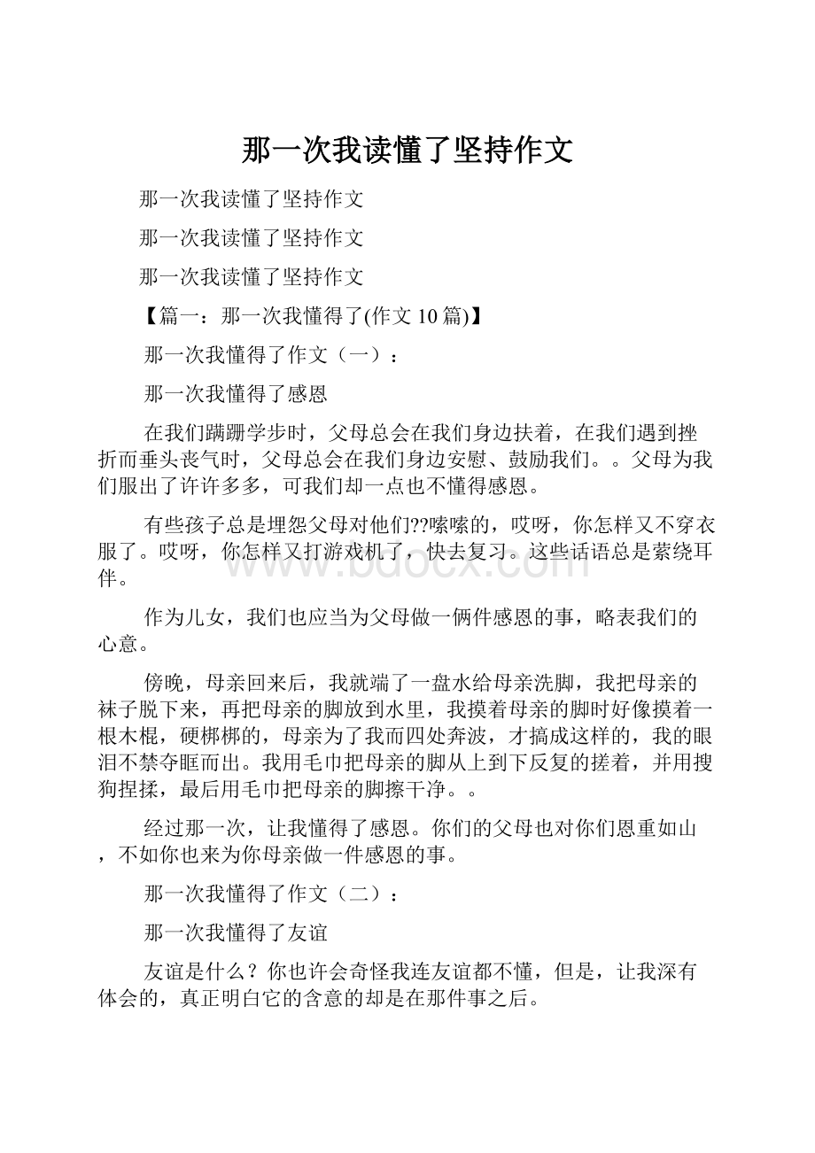 那一次我读懂了坚持作文.docx