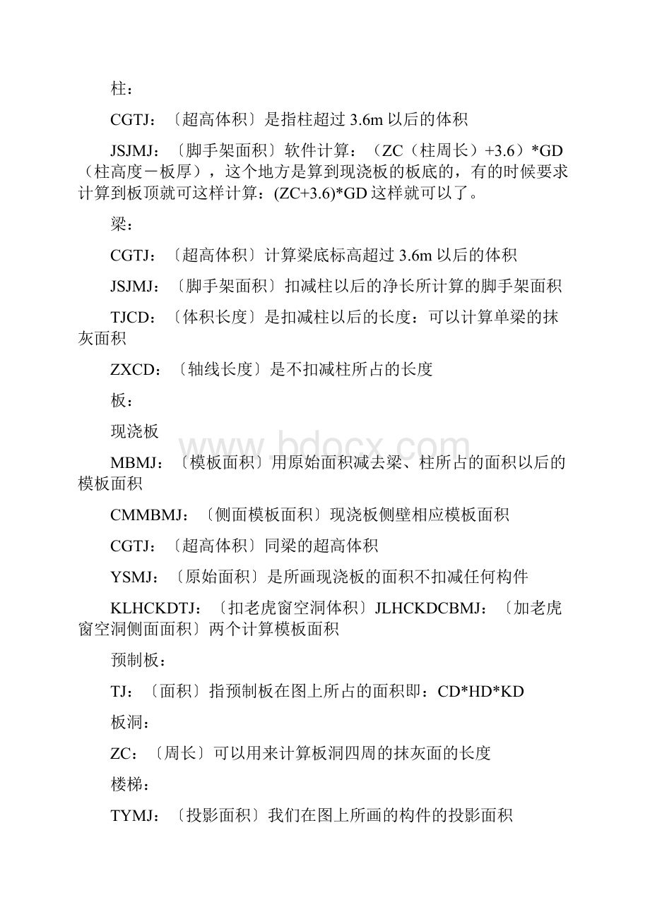 广联达算量软件工程量代码解释一览表.docx_第2页