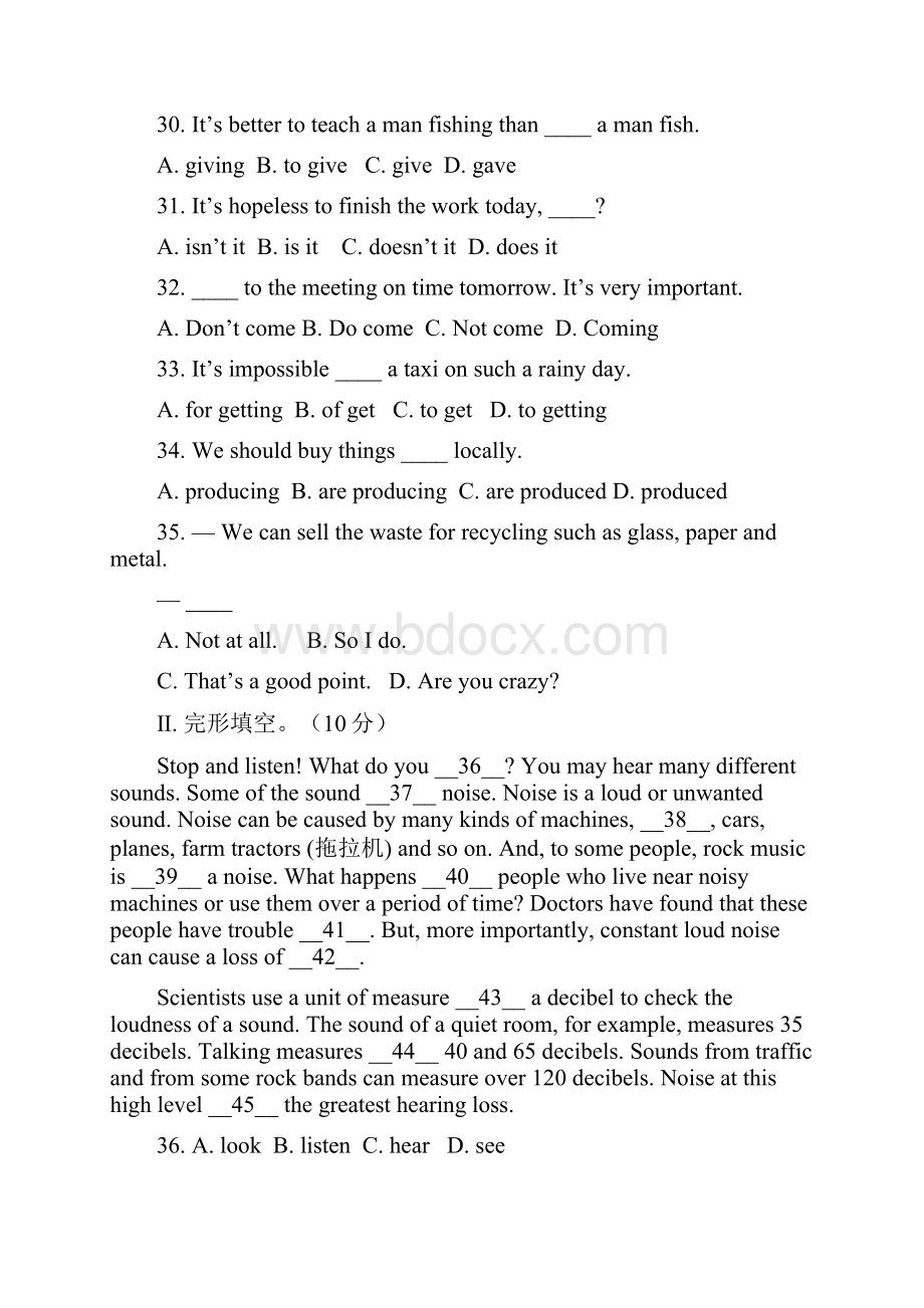 英语Module6Saveourworld试题外.docx_第2页