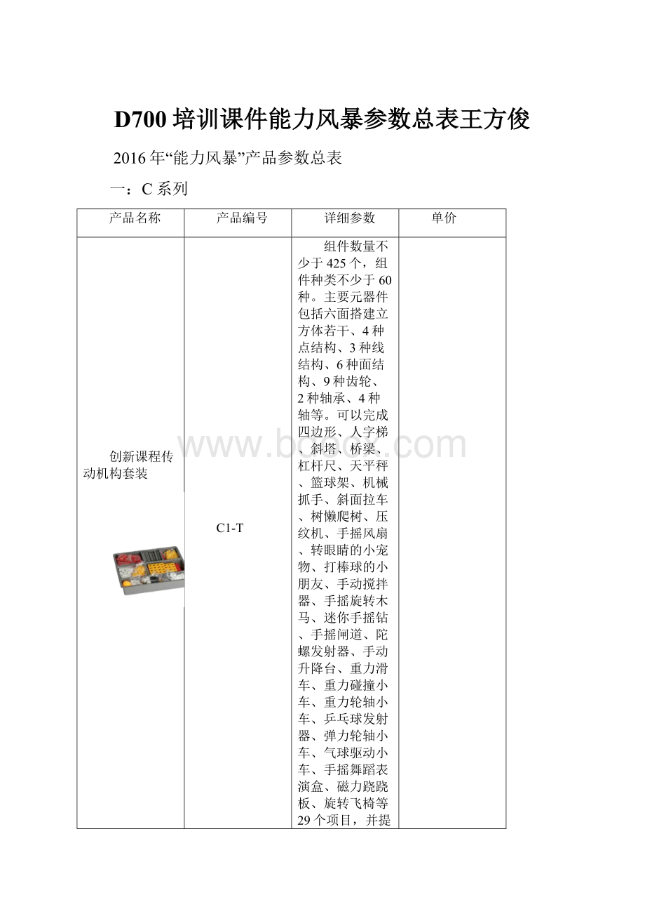 D700培训课件能力风暴参数总表王方俊.docx