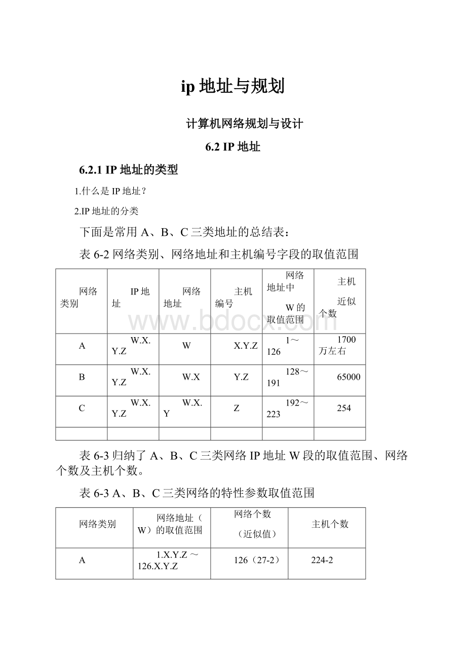 ip地址与规划.docx