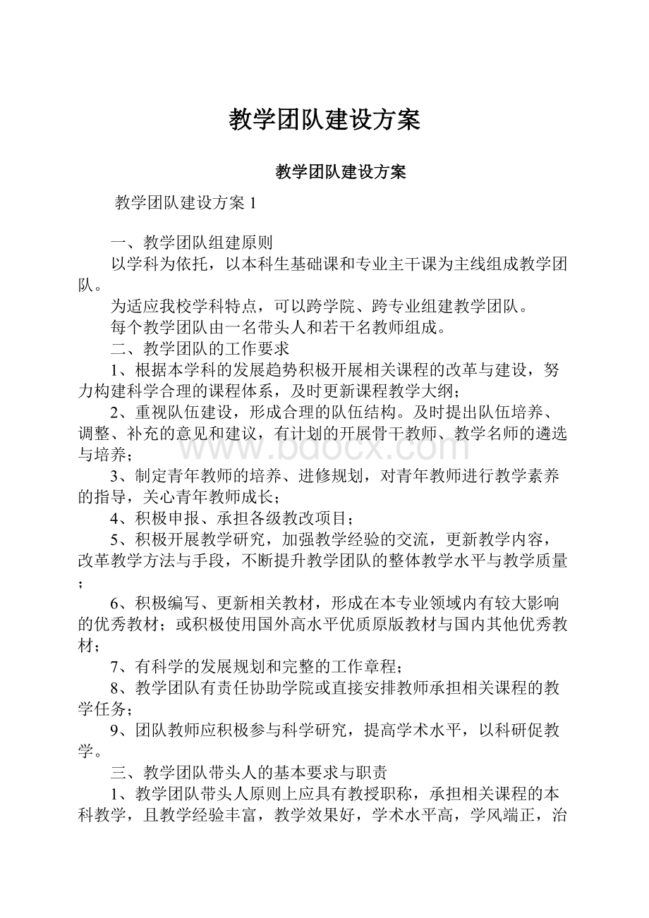 教学团队建设方案.docx