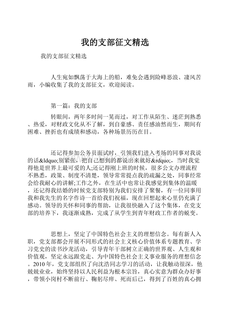 我的支部征文精选.docx