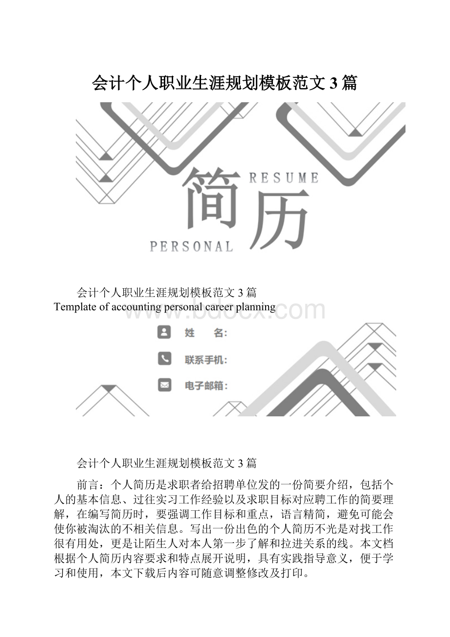 会计个人职业生涯规划模板范文3篇.docx