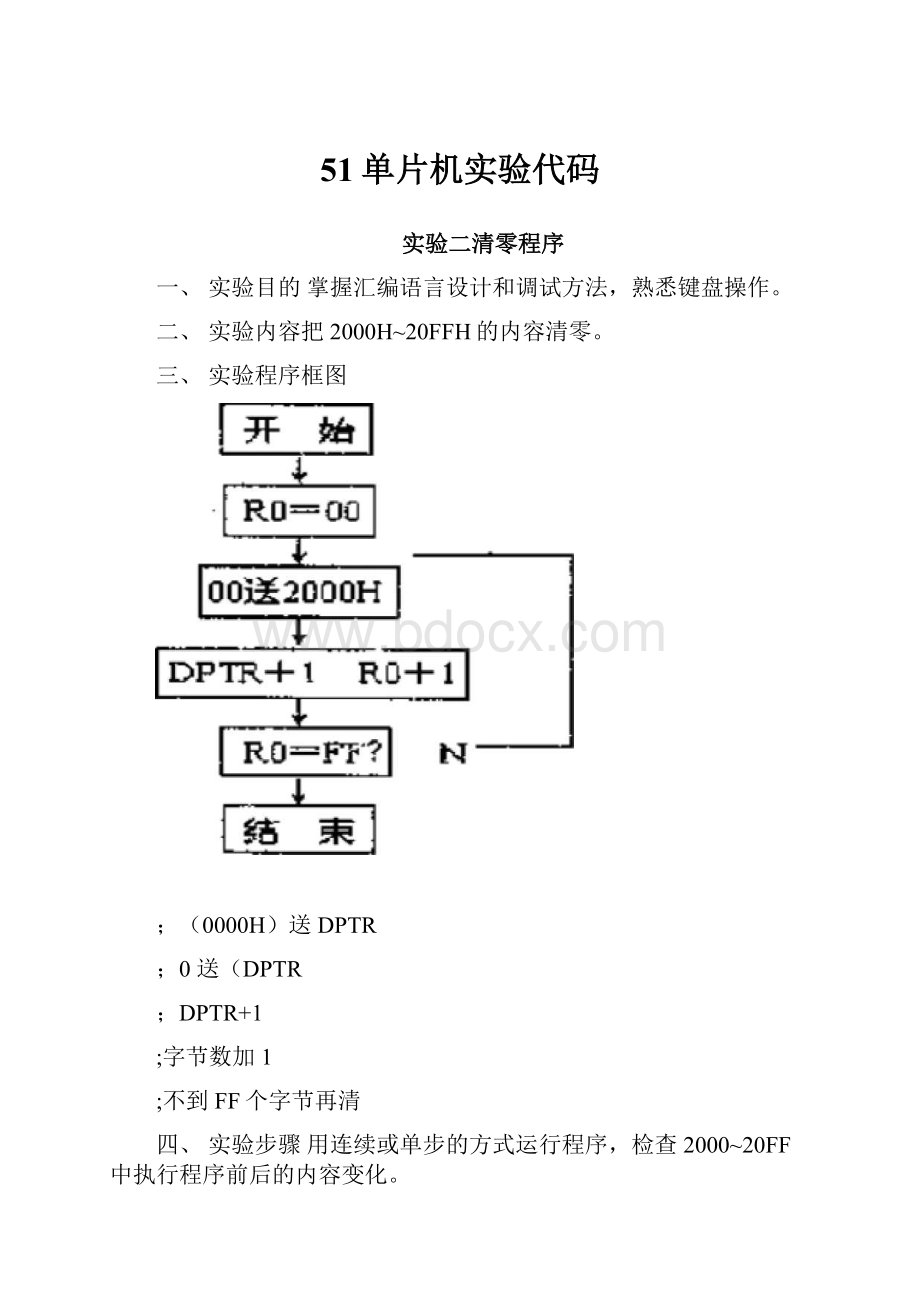 51单片机实验代码.docx