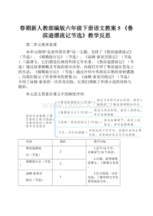 春期新人教部编版六年级下册语文教案5 《鲁滨逊漂流记节选》教学反思.docx