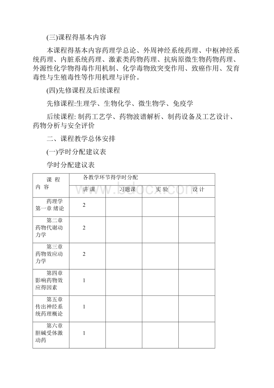 《药理学及毒理学》教学大纲.docx_第2页