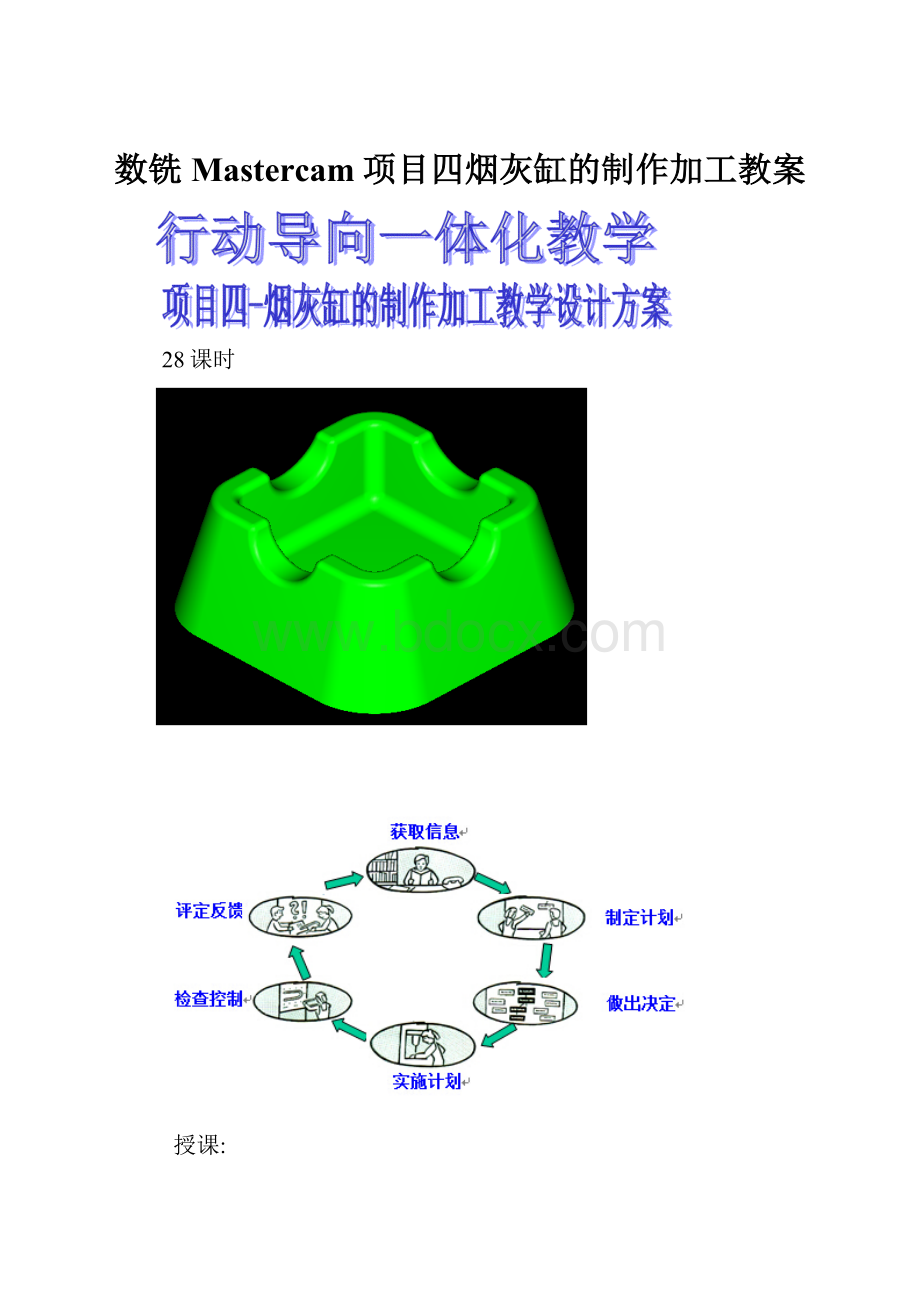 数铣Mastercam项目四烟灰缸的制作加工教案.docx_第1页